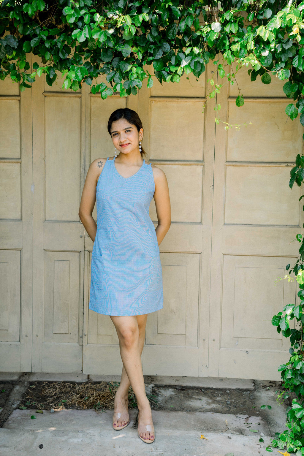 Back Strap Detailed Mini Dress