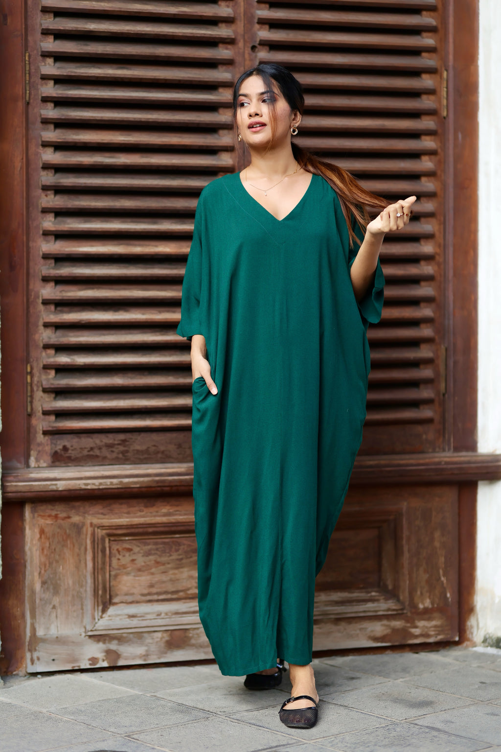 Forest Breeze Kaftan Dress