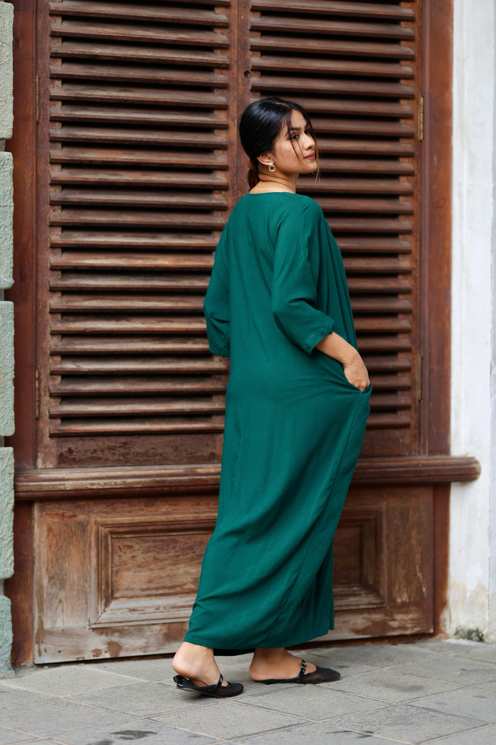 Forest Breeze Kaftan Dress