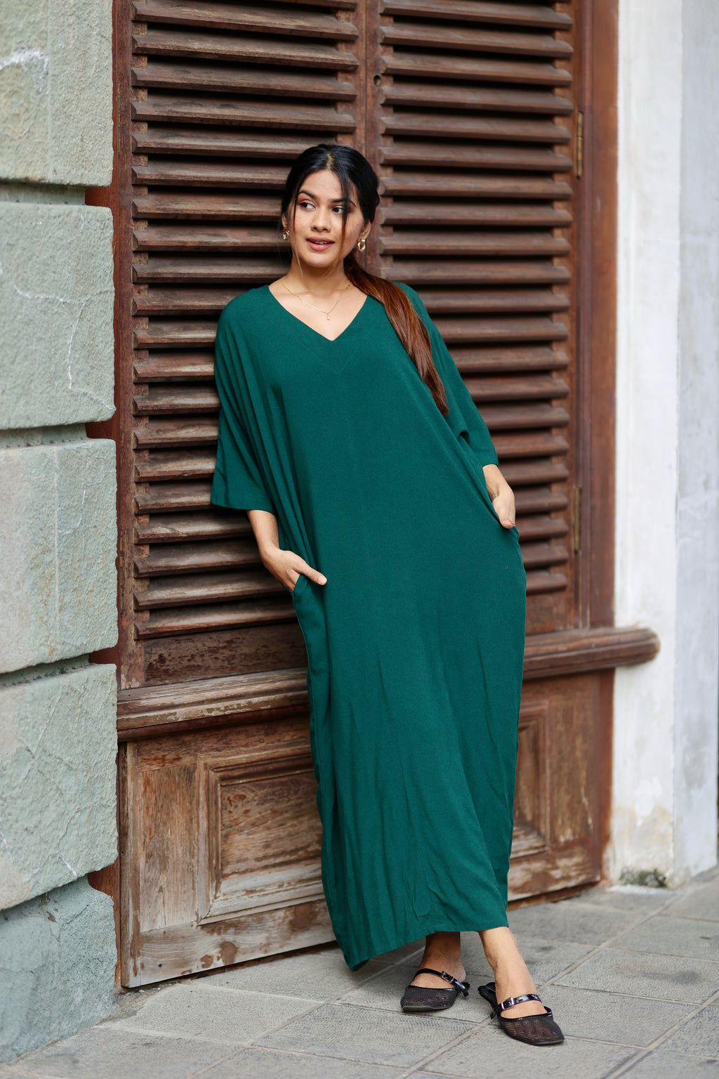 Forest Breeze Kaftan Dress