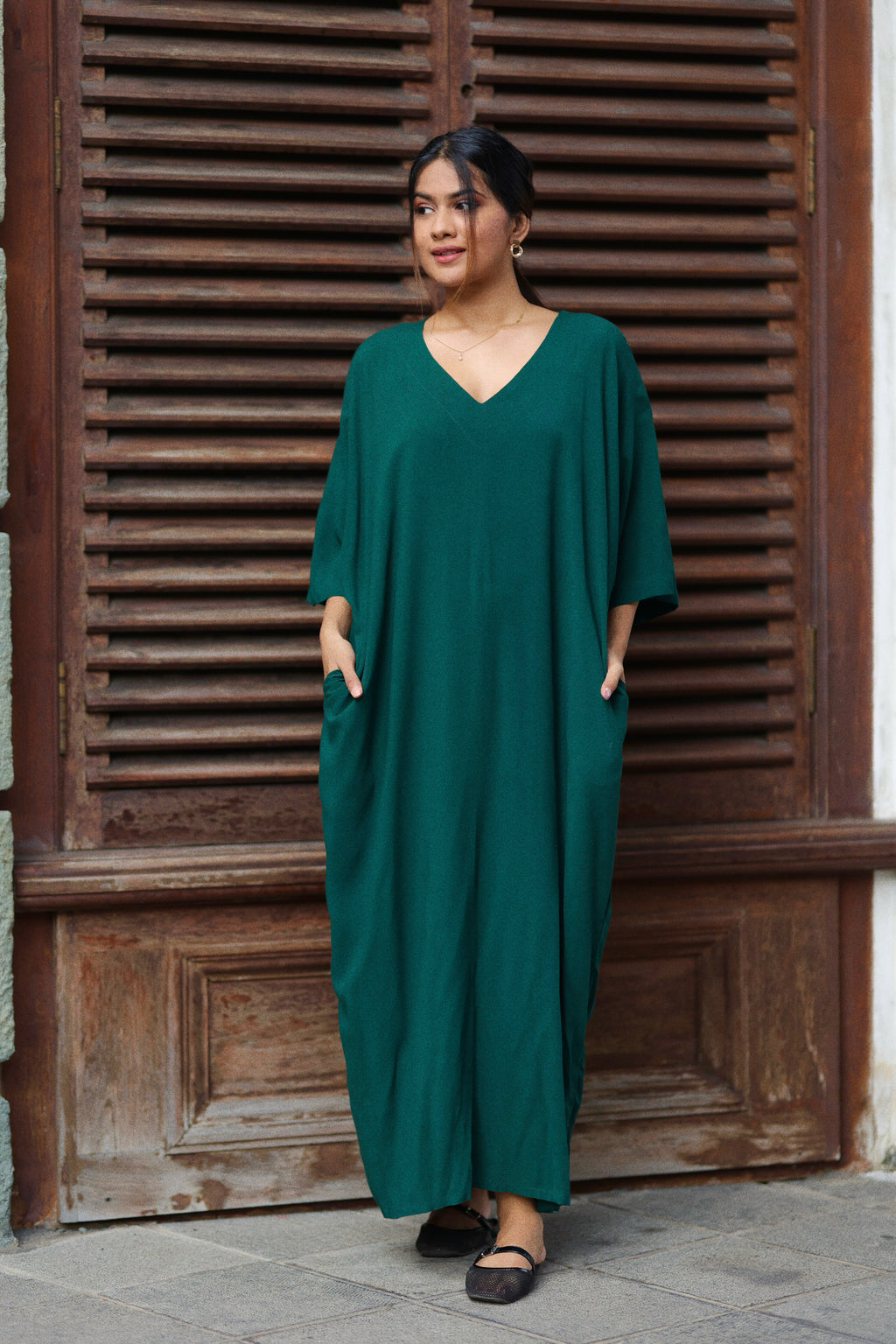 Forest Breeze Kaftan Dress
