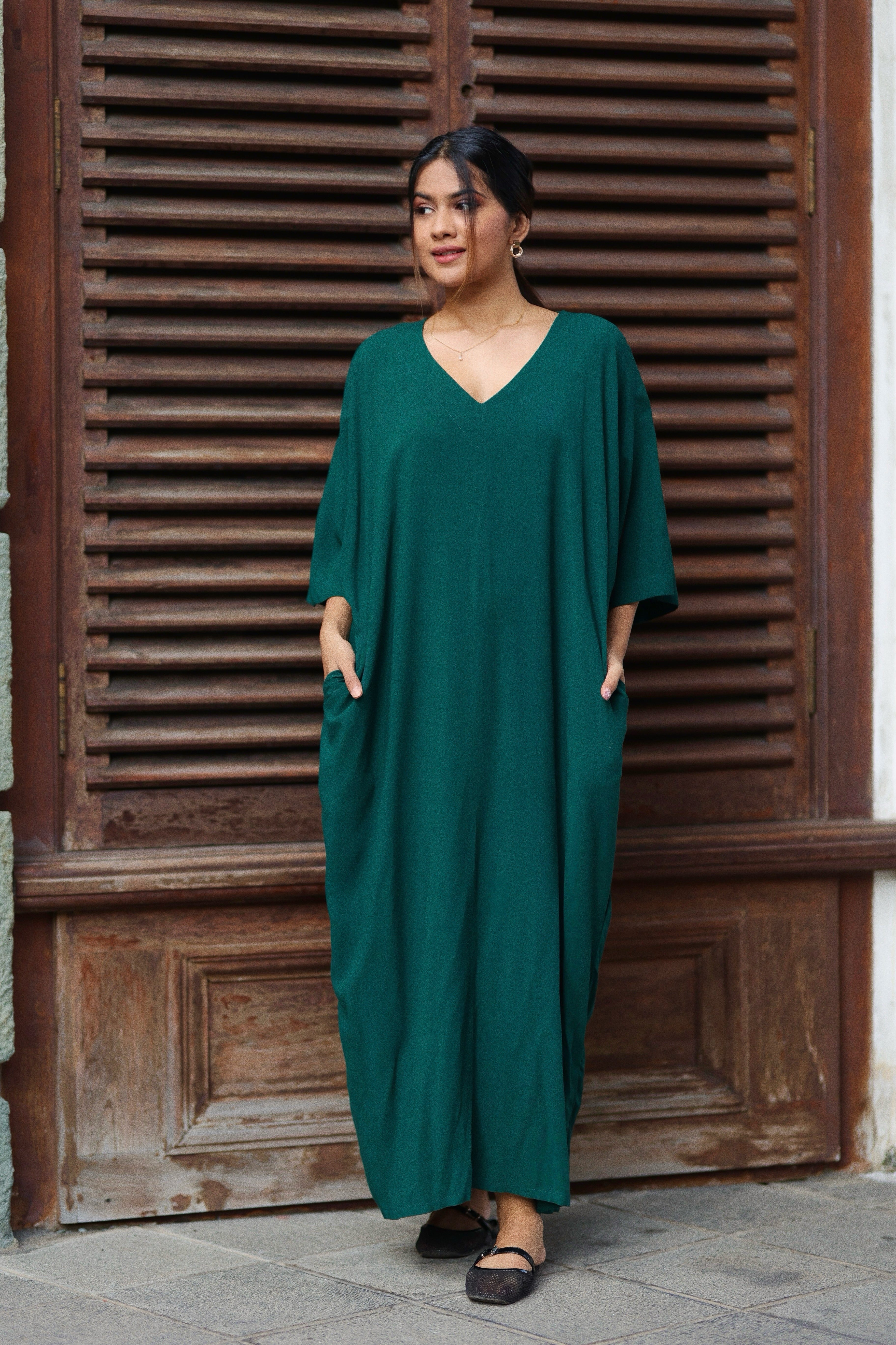 Forest Breeze Kaftan Dress