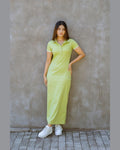 Lemon Green And White Polo Dress