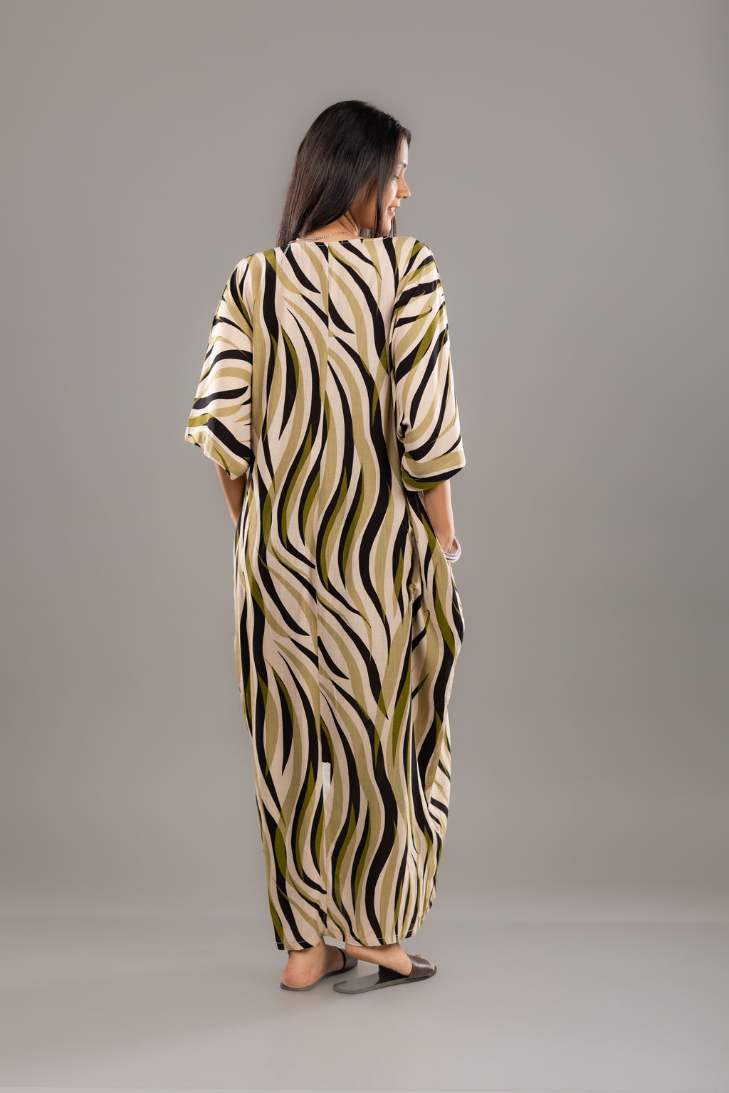 Abstract Zebra Print Kaftan