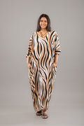 Abstract Zebra Print Kaftan