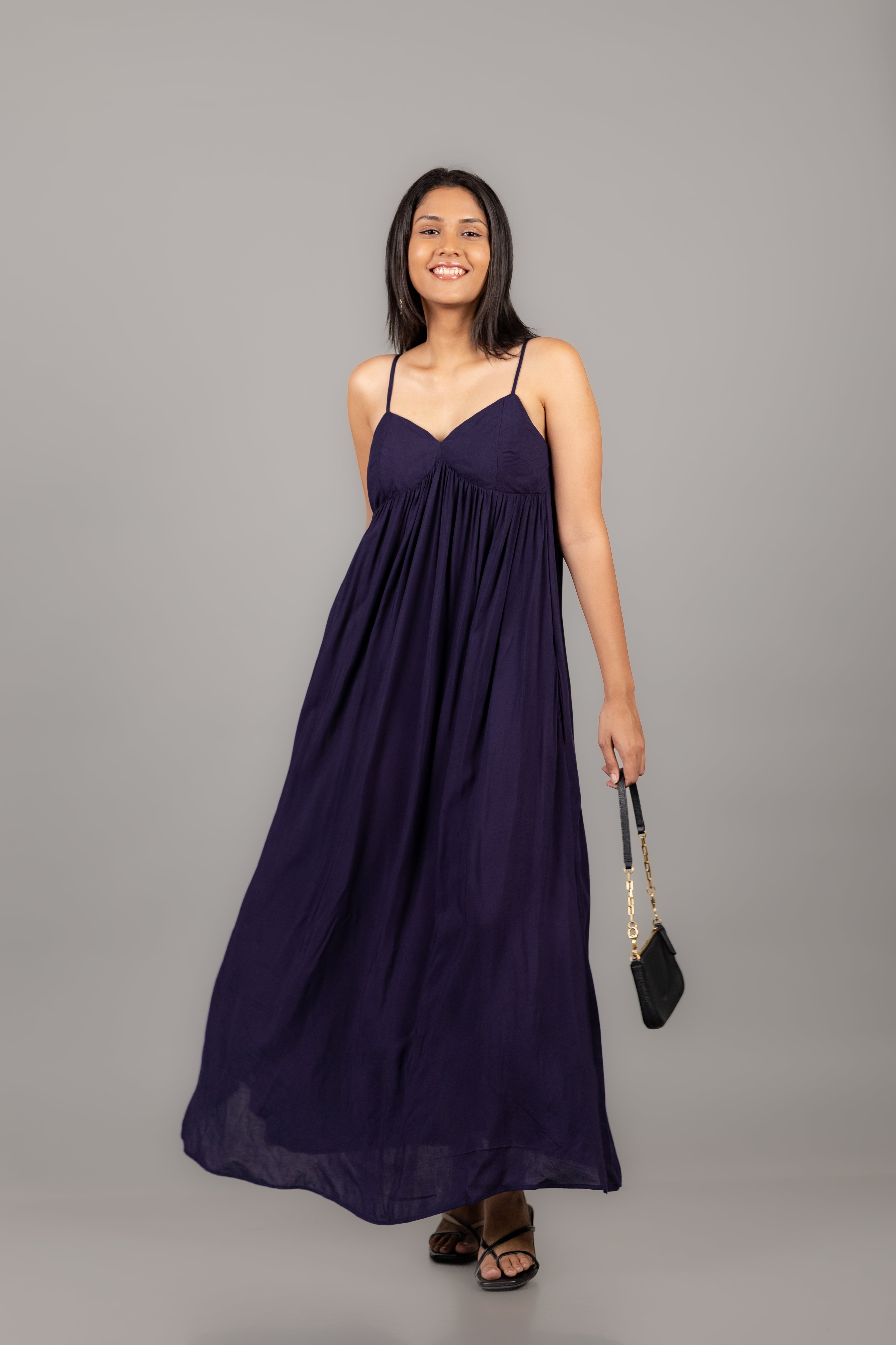 Deep Navy Empire Waist Sleeveless Maxi