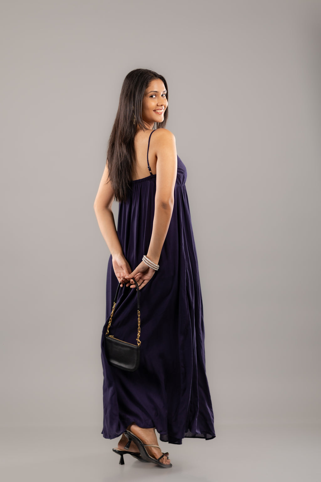 Deep Navy Empire Waist Sleeveless Maxi