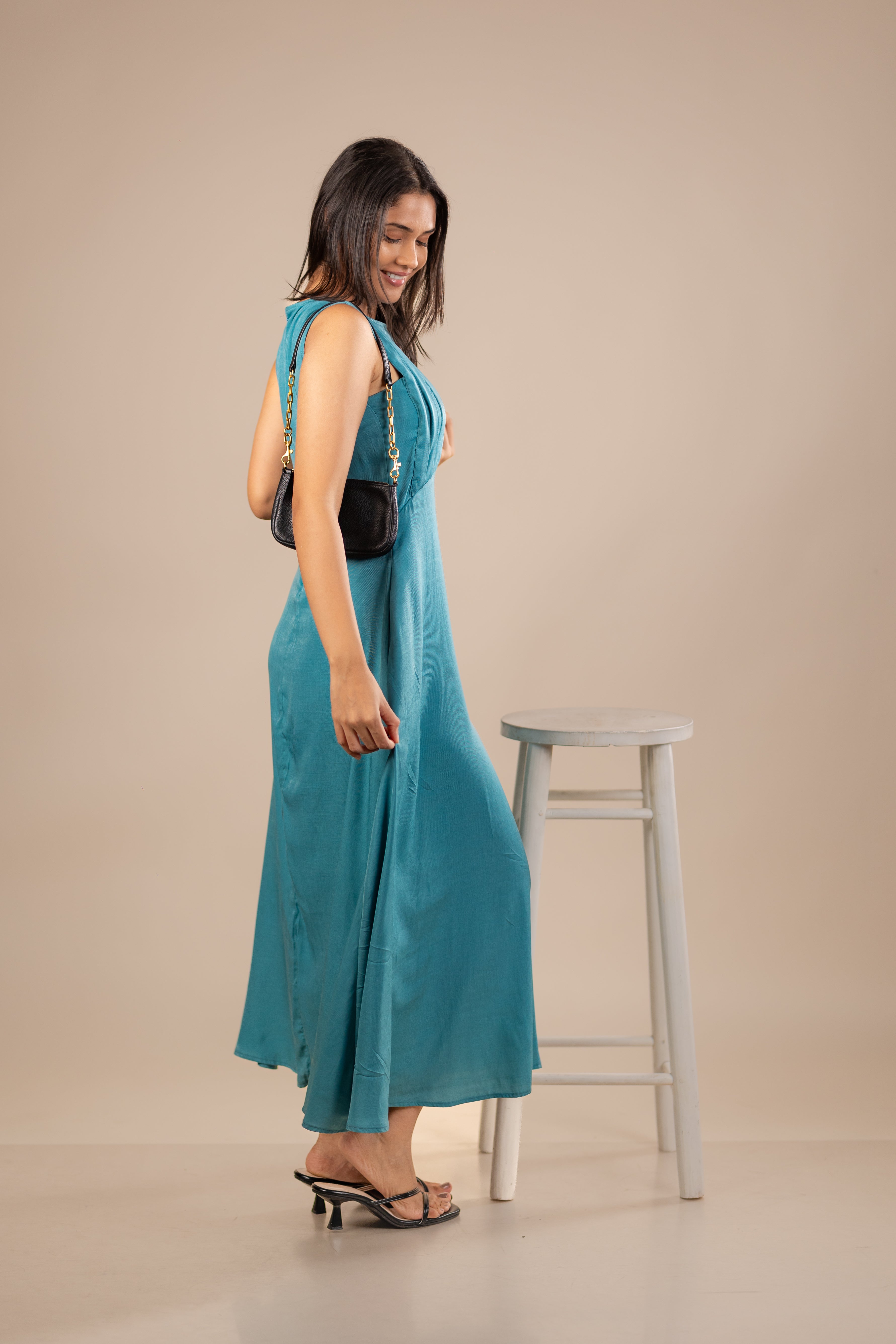 Sleeveless Pleated Maxi Dress
