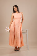 Peach Waist Accentuated Dress
