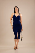 Strappy Front Slit Midi Dress