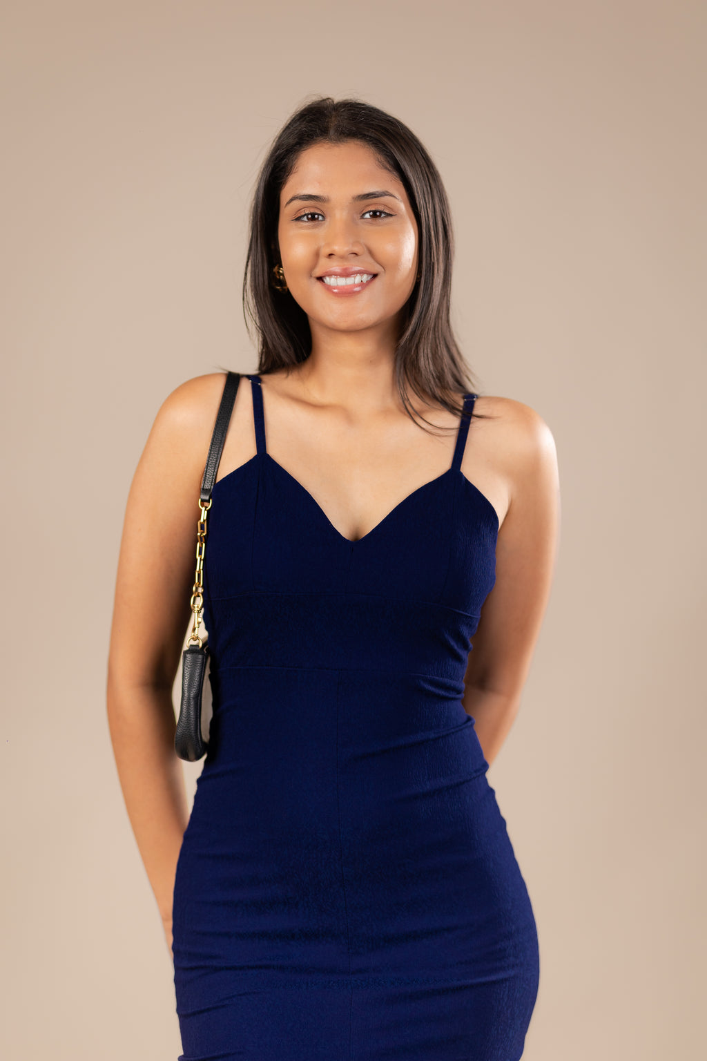 Strappy Front Slit Midi Dress