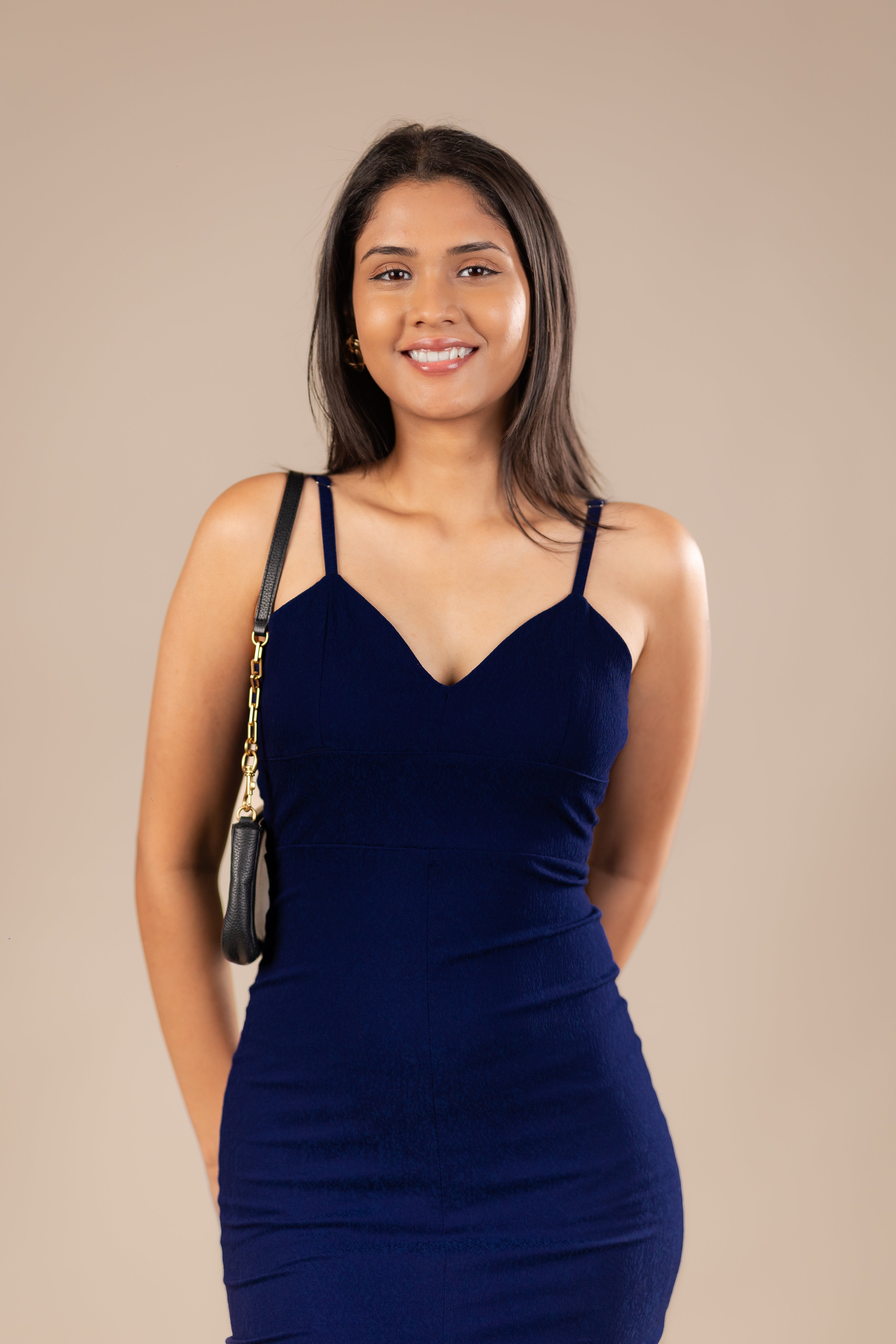 Strappy Front Slit Midi Dress