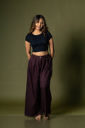 Tailored wide leg pant- Merlot