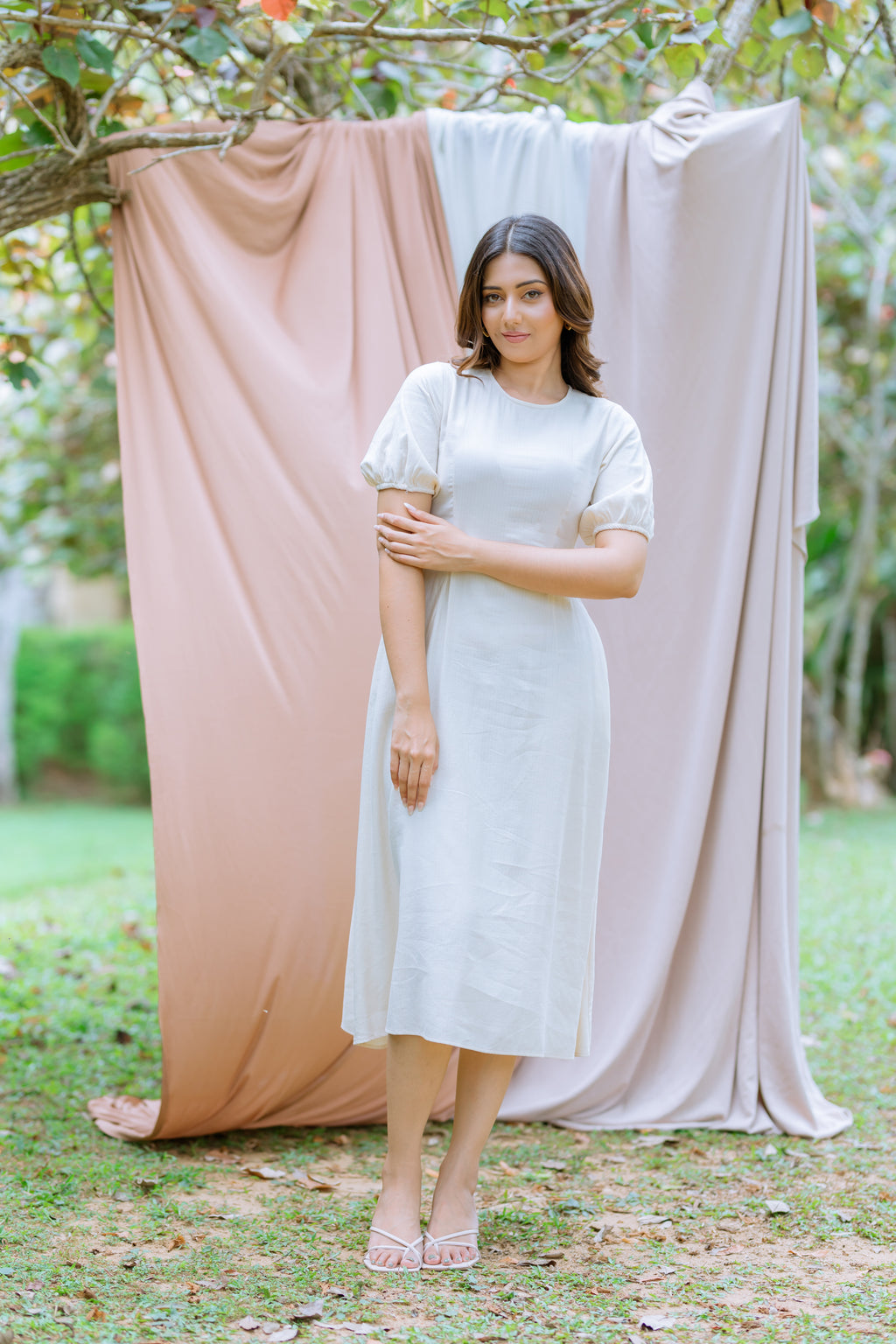 Timeless Puff Sleeve Midi Dress