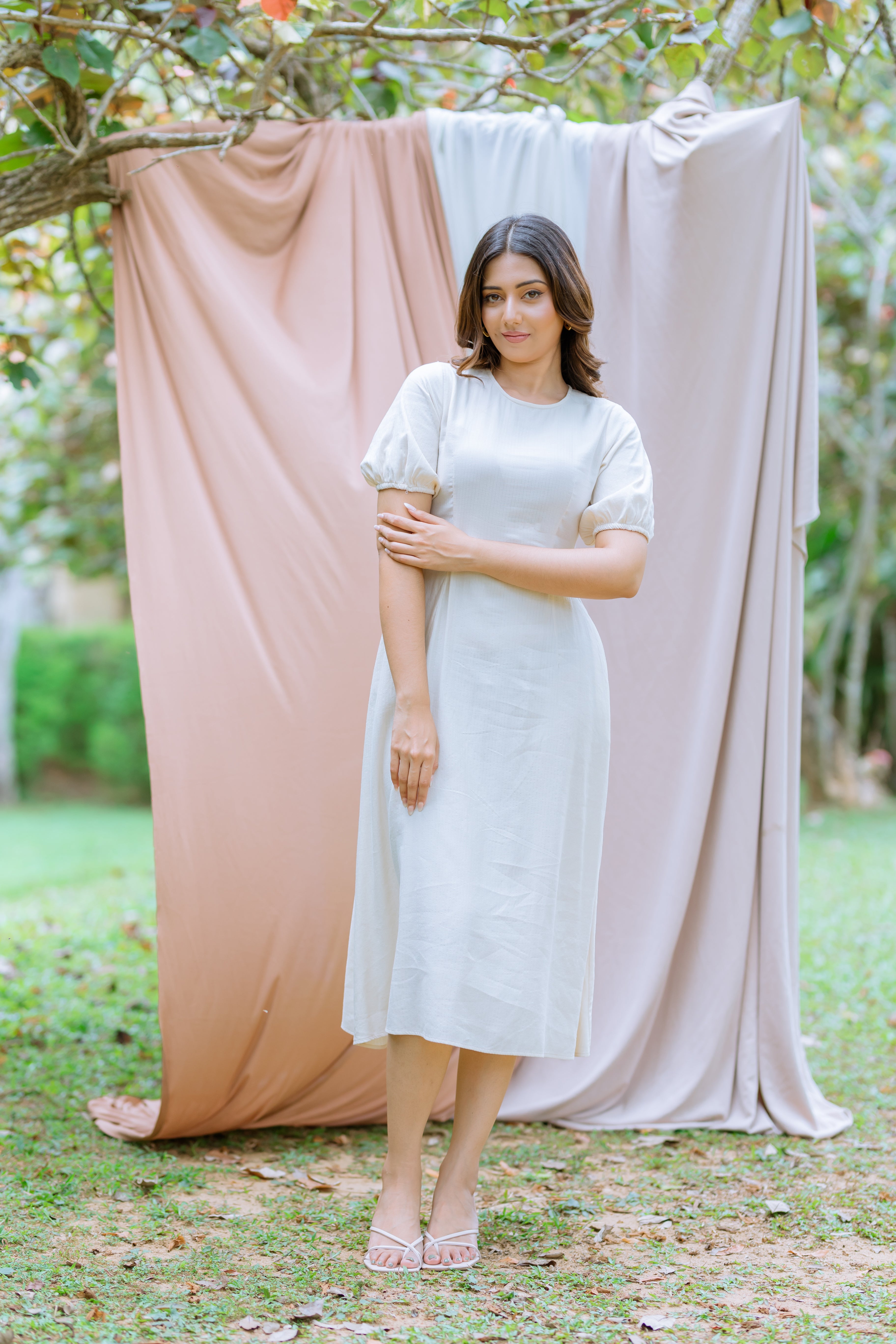 Timeless Puff Sleeve Midi Dress