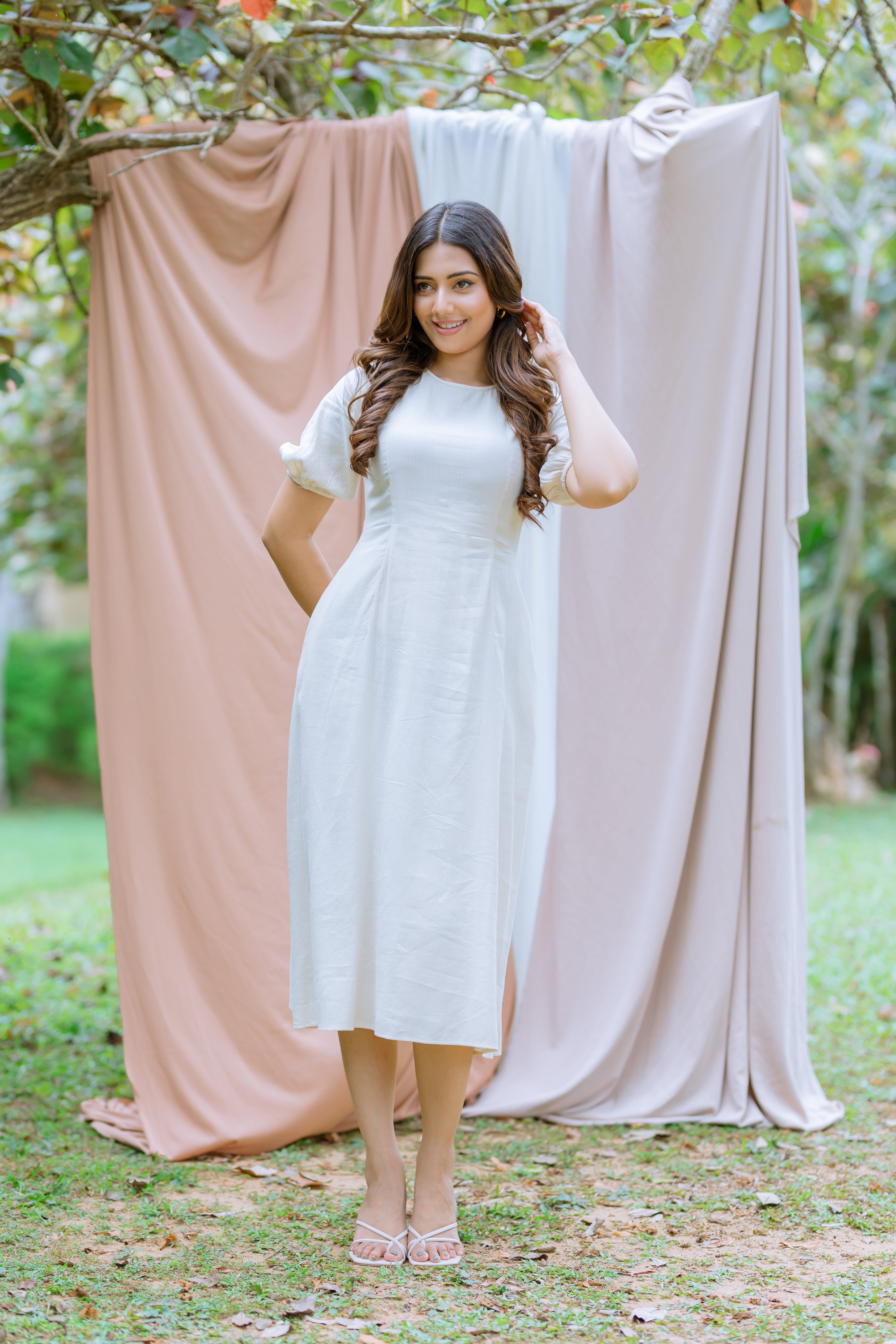 Timeless Puff Sleeve Midi Dress