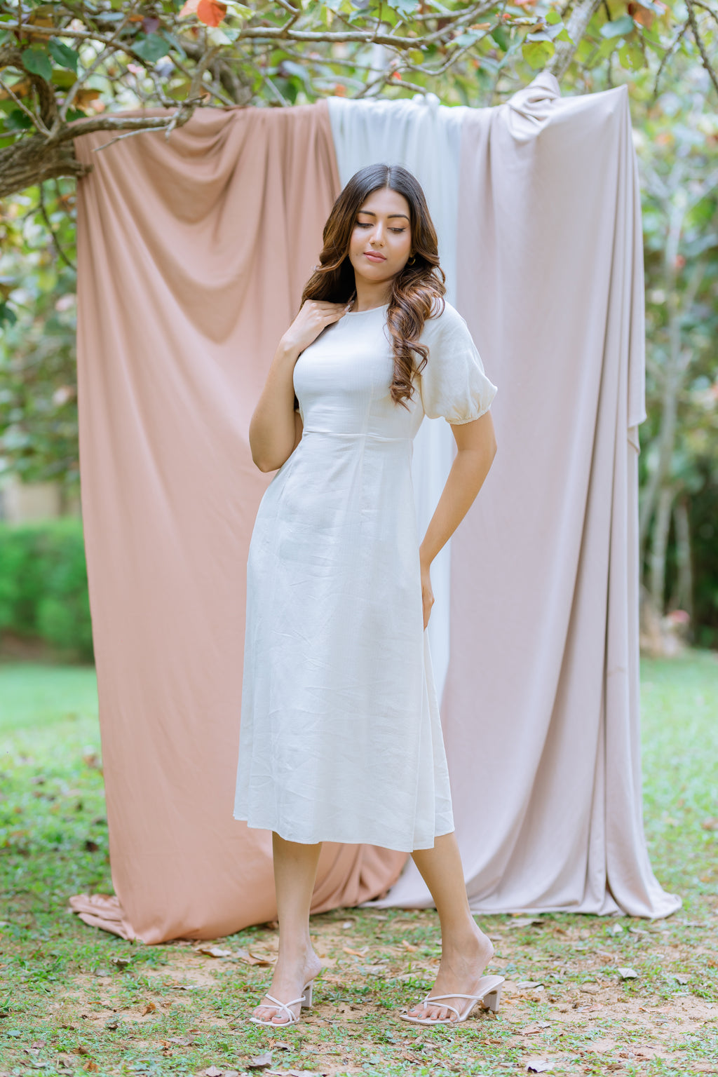 Timeless Puff Sleeve Midi Dress
