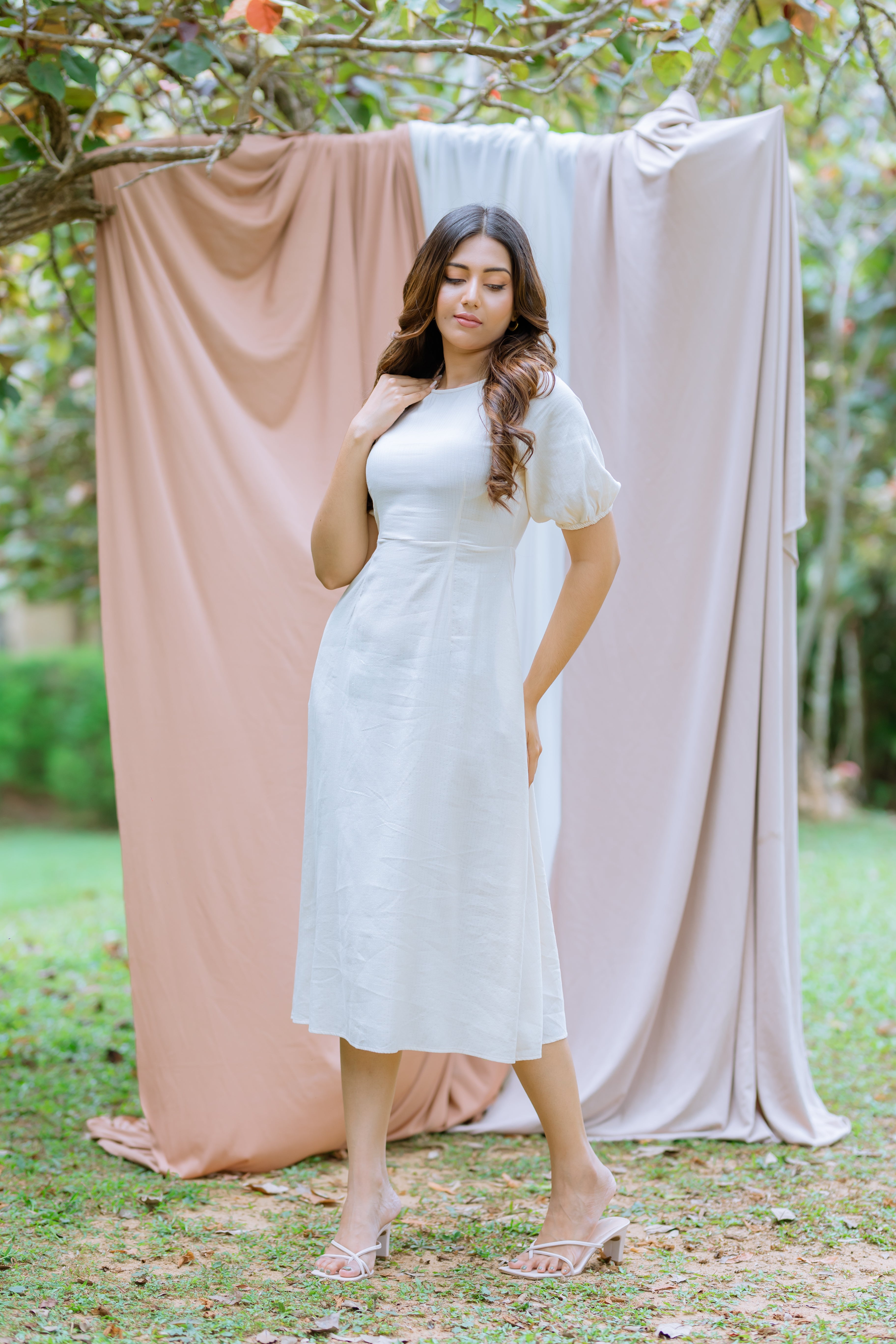 Timeless Puff Sleeve Midi Dress