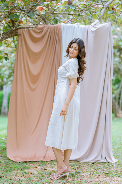 Timeless Puff Sleeve Midi Dress