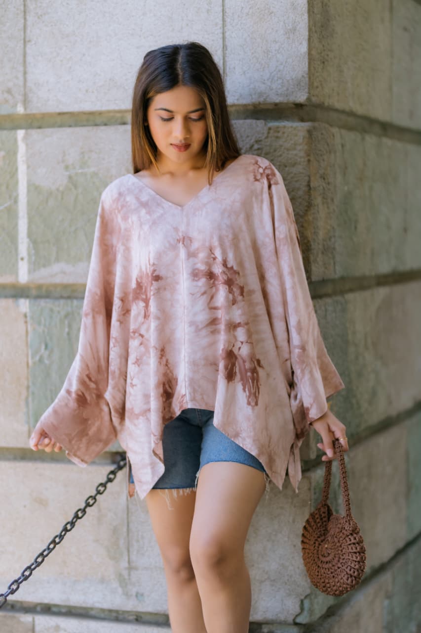 Printed kimono sleeve Top